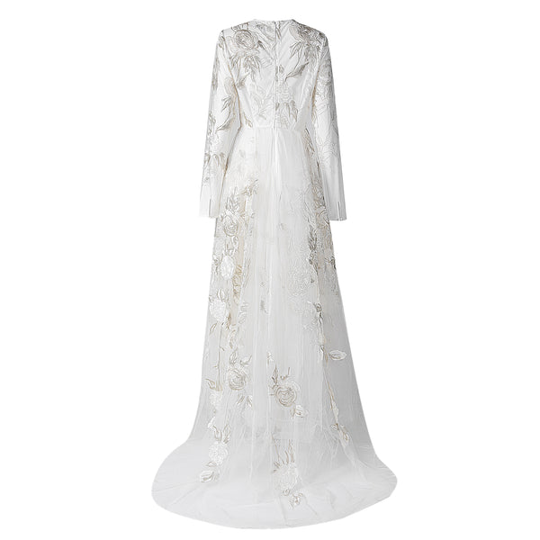 White Bridal Appliqué Gown